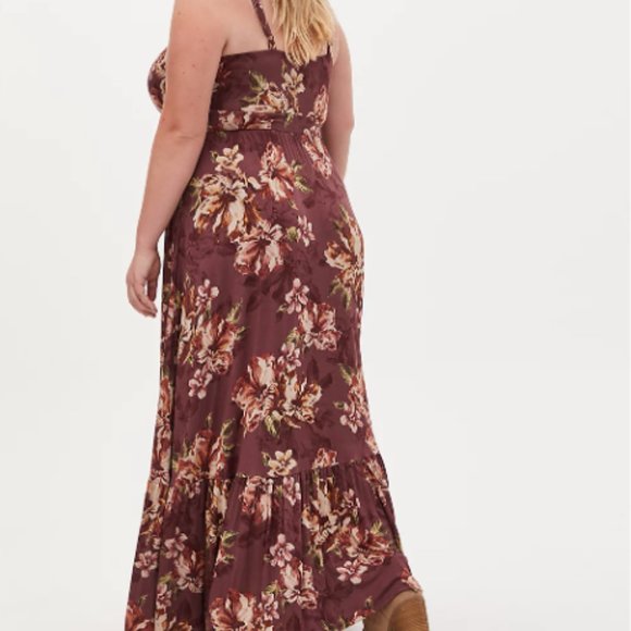 Torrid Size 3 (22/24W) Super Soft Walnut Floral Maxi Dress NWOT - Picture 2 of 10